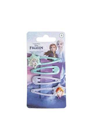 4 pinces à cheveux Elsa et Anna La Reine des Neiges Disney - Ciel