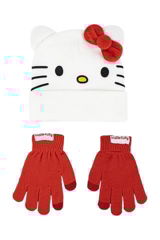 Bonnet et gants Hello Kitty - Blanc et rouge