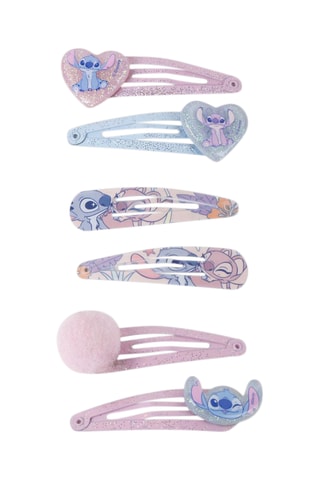 6 barrettes clic-clac Stitch et Angel Lilo et Stitch Disney - Rose