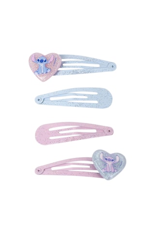 Barrettes et élastiques pour cheveux Stitch et Angel Lilo et Stitch Disney - Bleu et rose