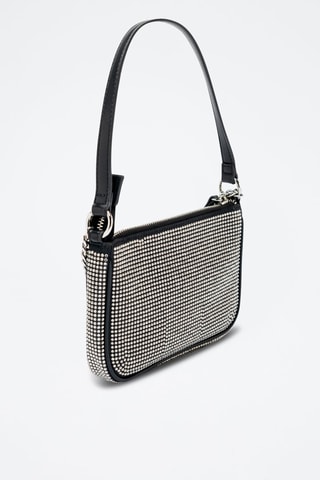 Mini sac porté épaule - Argenté et noir