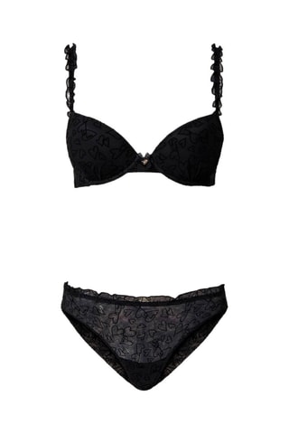 Soutien-gorge push-up et tanga - Noir