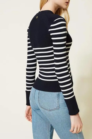 Pull - Bleu marine et blanc