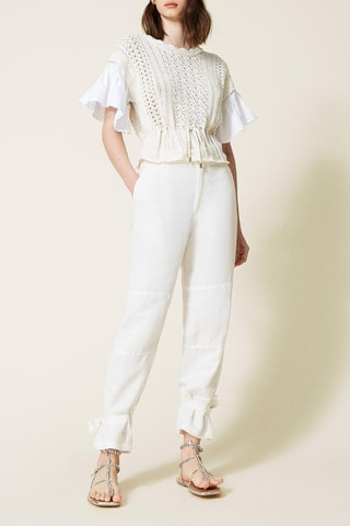 Pantalon droit Blanc