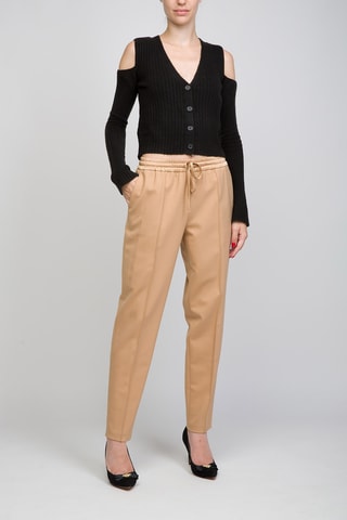 Pantalon en laine taille haute - Camel
