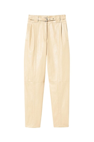 Pantalon droit taille haute Beige
