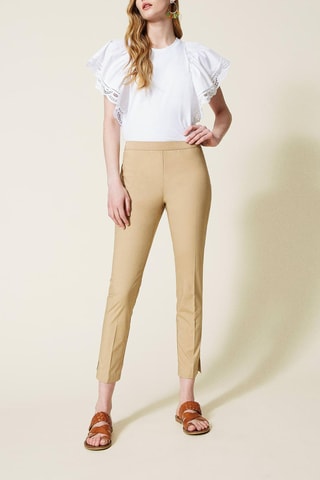 Pantalon droit 7/8 Beige