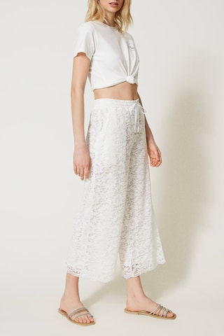 Pantalon 7/8 en dentelle - Ecru