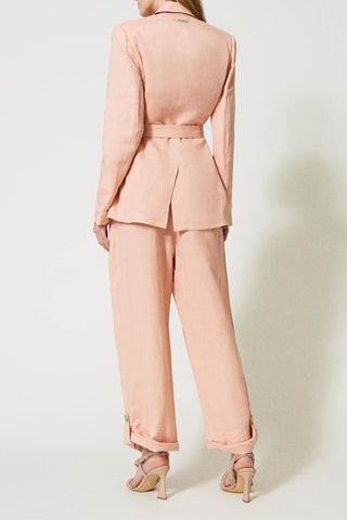 Pantalon wide legs en lin - Rose