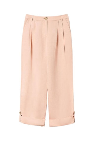 Pantalon wide legs en lin - Rose