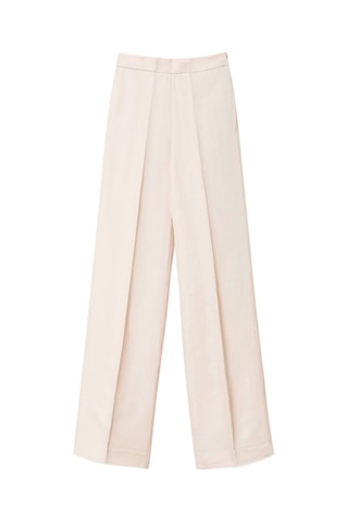 Pantalon wide legs taille haute - Rose pâle