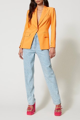 Jean boyfriend taille haute - Bleu