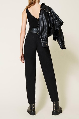 Jean droit taille haute Noir