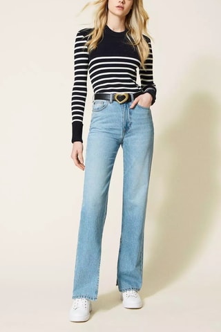 Jean taille haute - Bleu cobalt