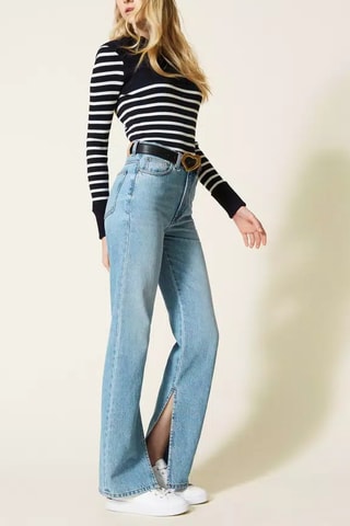 Jean taille haute - Bleu cobalt