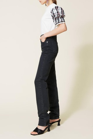 Jean droit taille haute Noir