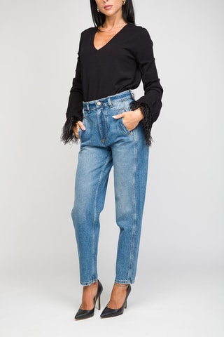 Jean taille haute - Bleu cobalt