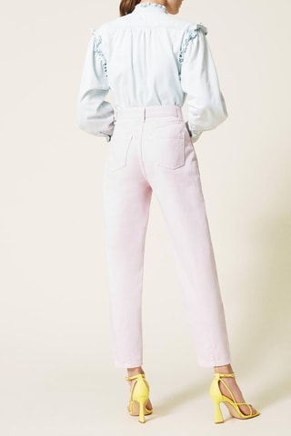 Jean boyfriend taille haute Mauve