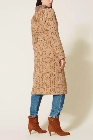 Manteau en laine - Beige et noir