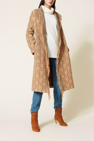 Manteau en laine - Beige et noir