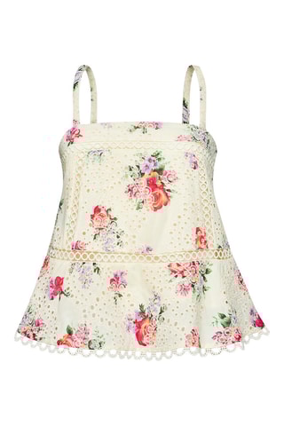 Top en broderie anglaise Blanc