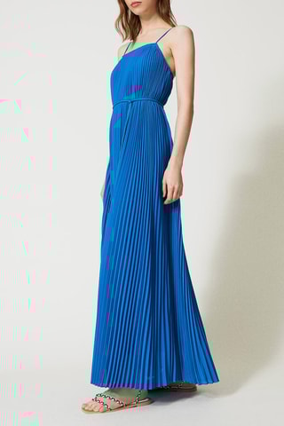 Robe plissée - Bleu