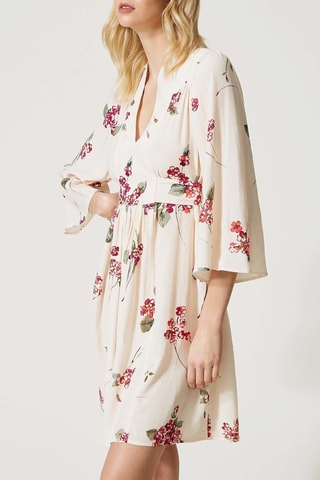 Robe patineuse - Ecru et rose