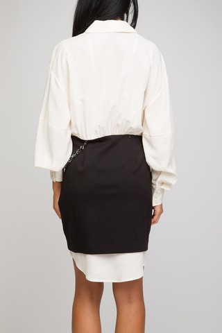 Robe trompe-l’œil - Ecru et noir