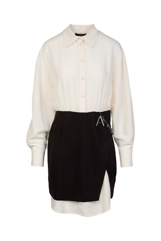 Robe trompe-l’œil - Ecru et noir