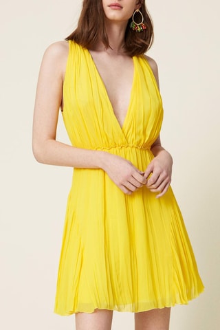 Robe plissée Jaune