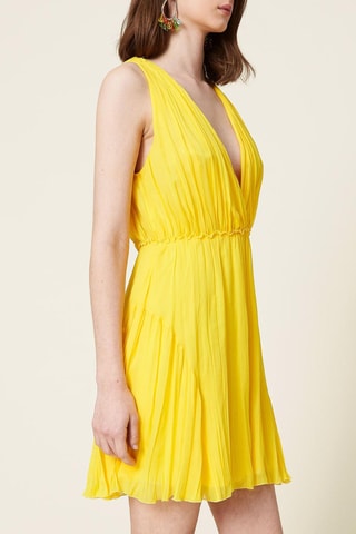 Robe plissée Jaune