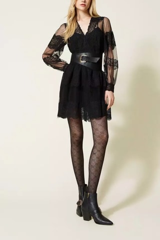 Robe patineuse bi-matière - Noir