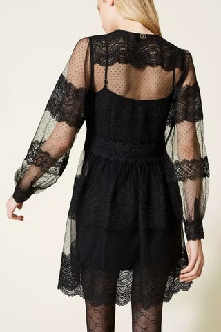 Robe patineuse bi-matière - Noir