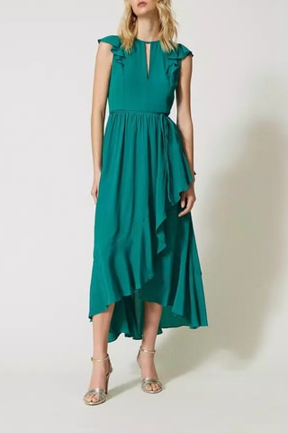 Robe longue en soie - Vert