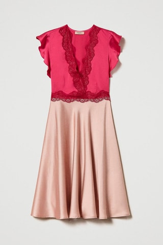 Robe trompe-l'œil - Fuchsia et beige