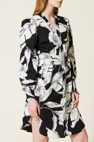 Robe chemise Noir et écru