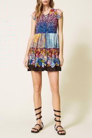 Robe volantée Bleu clair