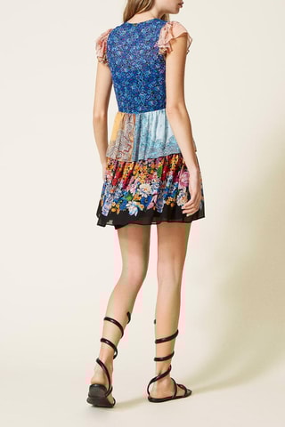 Robe volantée Bleu clair