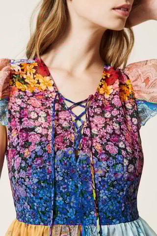 Robe volantée Bleu clair