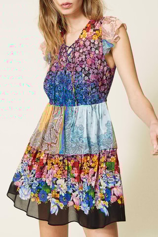 Robe volantée Bleu clair