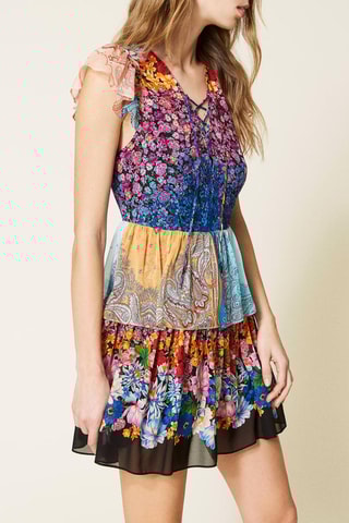 Robe volantée Bleu clair