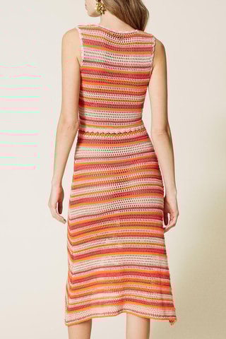 Robe midi en crochet Rouge