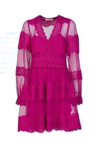 Robe patineuse bi-matière - Fuchsia
