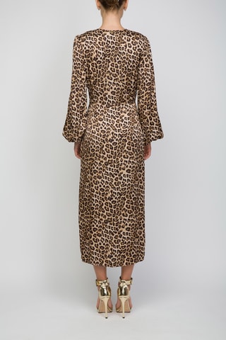 Robe portefeuille - Beige et noir