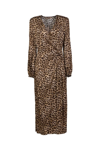 Robe portefeuille - Beige et noir