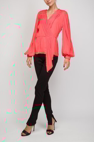 Blouse plissée - Corail