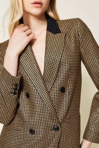 Veste en laine - Noir et moutarde