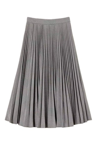 Jupe plissée taille haute - Gris clair