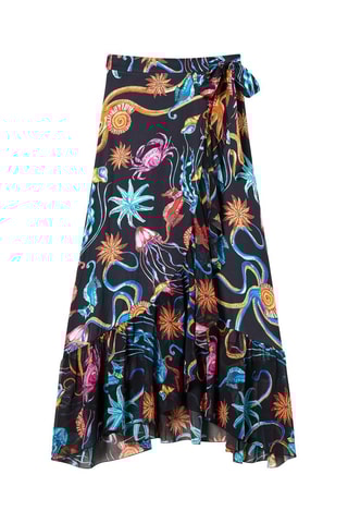 Jupe portefeuille taille haute Noir