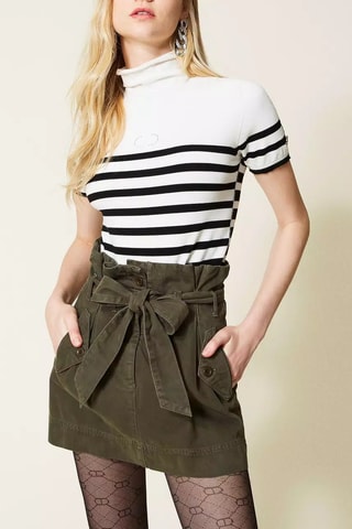 Minijupe taille haute - Kaki